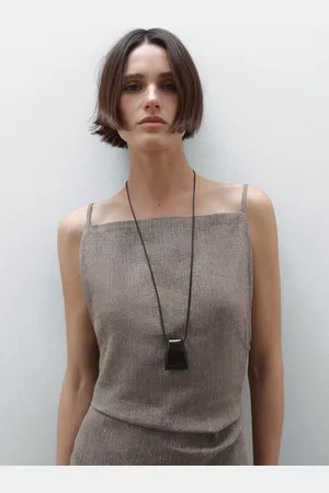Massimo Dutti Collar Cordón Piedra Natural