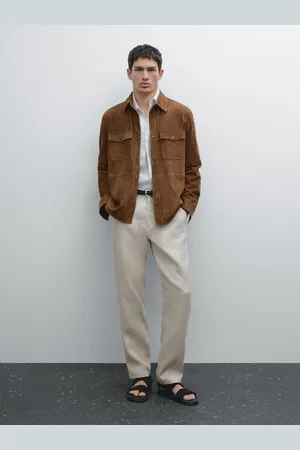 Massimo Dutti Pantalón Tapered Fit 100% Lino