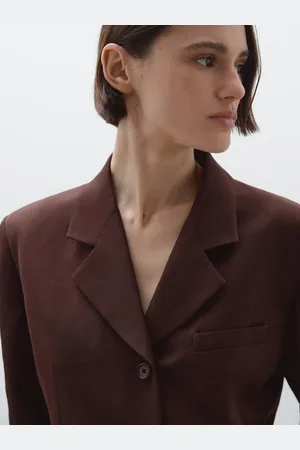 Massimo Dutti Americana Fluida Con Lino