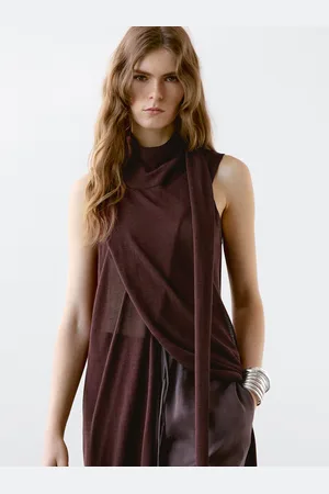 Massimo Dutti Vestido Largo Detalle Fular