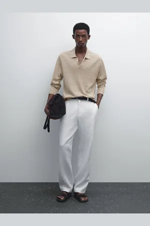 Massimo Dutti Jersey Punto Polo Mezcla Lino Melange