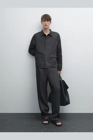 Massimo Dutti Pantalón Delavé 100% Lino