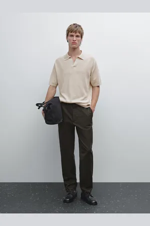 Massimo Dutti Polo Punto Pico Mezcla Algodón Lino