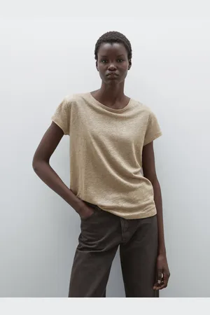 Massimo Dutti Camiseta Manga Corta 100% Lino