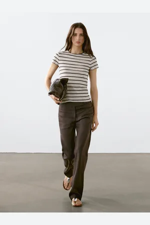 Massimo Dutti Camiseta Retro Rayas 100% Algodón