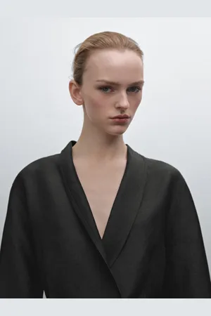 Massimo Dutti Americana Ligera Cruzada Con Lino