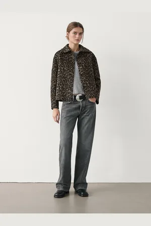 Massimo Dutti Chaqueta Corta Animal Print Con Lana