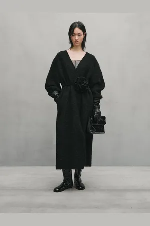Massimo Dutti Abrigo Lazada Flor Con Alpaca