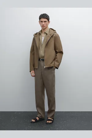 Massimo Dutti Chaqueta Corta Capucha Mezcla Algodón