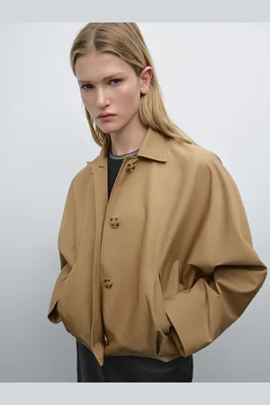 Massimo Dutti Chaqueta Capa Oversize Mezcla Algodón