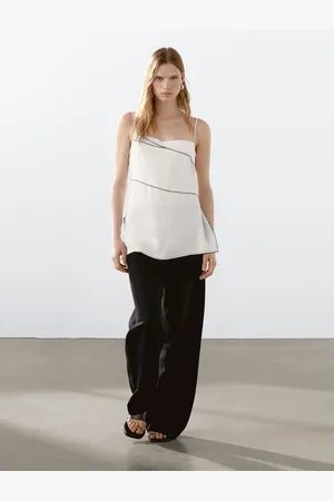 Massimo Dutti Top Fluido Detalle Pespuntes