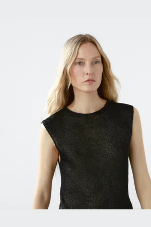 Massimo Dutti Top Asimétrico Punto Calado
