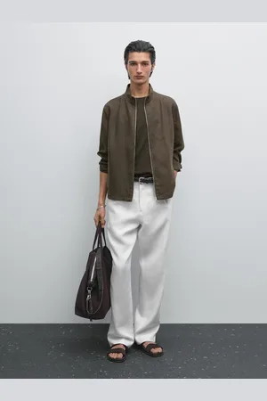 Massimo Dutti Chaqueta Bomber 100% Lino