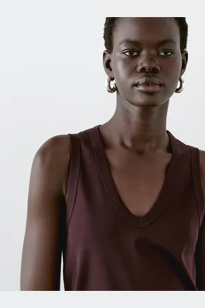 Massimo Dutti Camiseta Sin Mangas Algodón Mecerizado