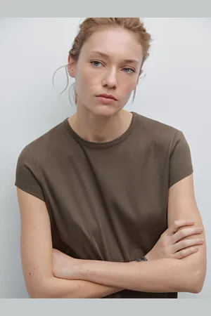 Massimo Dutti Camiseta Manga Corta 100% Algodón
