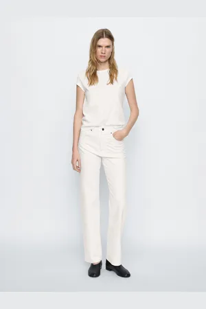 Massimo Dutti Jeans Straight Tiro Alto Mezcla Algodón