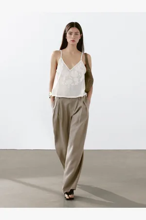 Massimo Dutti Pantalón Triple Pinza 100% Lino