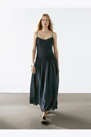 Massimo Dutti Vestido Largo Jaretas Vuelo