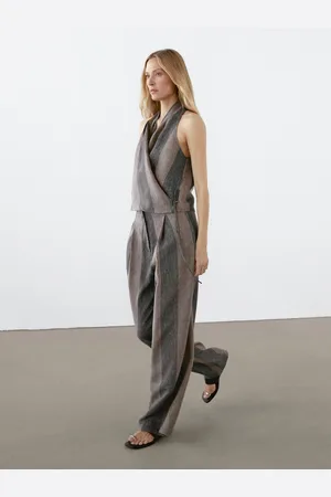 Massimo Dutti Pantalón Palazzo Raya Combinada