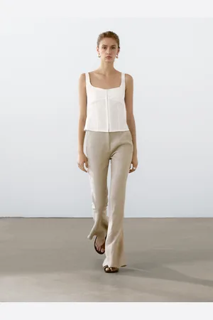 Massimo Dutti Top Encorsetado Mezcla Algodón