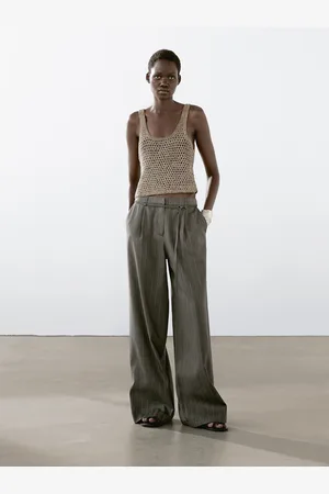 Massimo Dutti Pantalón Multirayas Detalle Cinturón