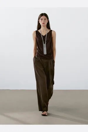 Massimo Dutti Pantalón Triple Pinza 100% Lino