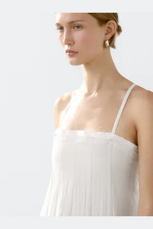 Massimo Dutti Vestido Midi Doble Tejido Textura