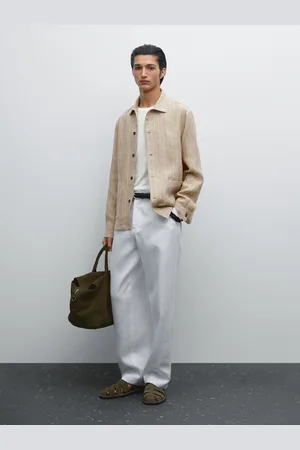 Massimo Dutti Sobrecamisa Rayas 100% Lino