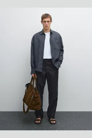 Massimo Dutti Sobrecamisa Delavé Regular Fit Lino