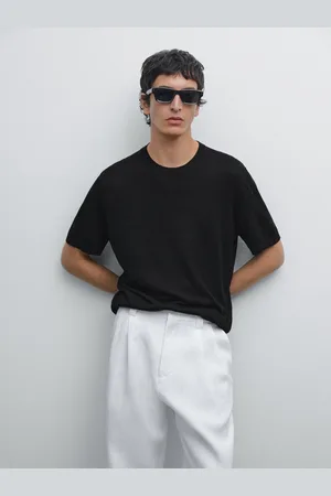 Massimo Dutti Camiseta Punto Manga Corta 100% Lino