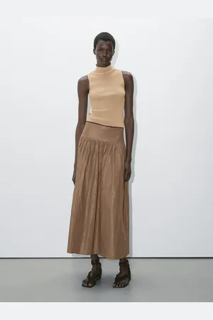 Massimo Dutti Top Canalé Mezcla Algodón