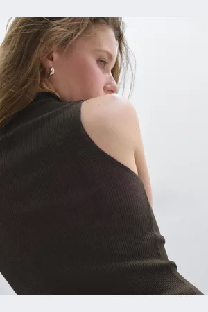 Massimo Dutti Top Canalé Mezcla Algodón