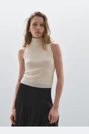 Massimo Dutti Top Canalé Mezcla Algodón