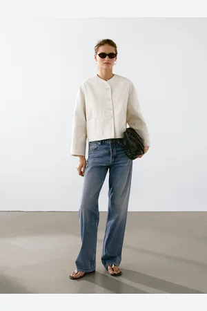 Massimo Dutti Chaqueta Tejido Floral 100% Algodón