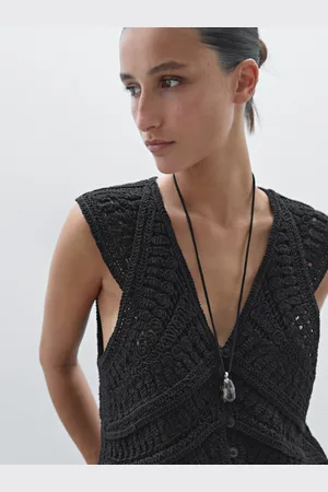 Massimo Dutti Chaleco Punto Crochet Fantasía
