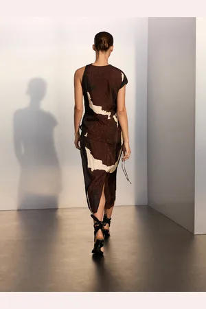 Massimo Dutti Falda Midi Estampado Detalle Tejido