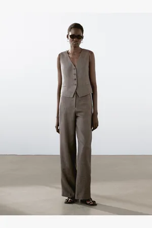 Massimo Dutti Pantalón Fluido 100% Lino