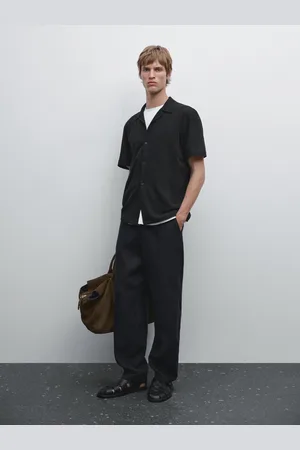 Massimo Dutti Camisa Manga Corta Con Lino