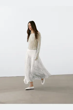 Massimo Dutti Falda Midi Fluida Cuadros