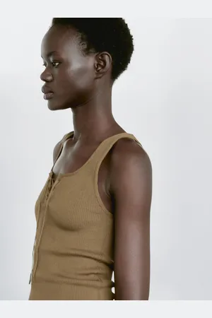 Massimo Dutti Top Punto Canalé Detalle Lazada