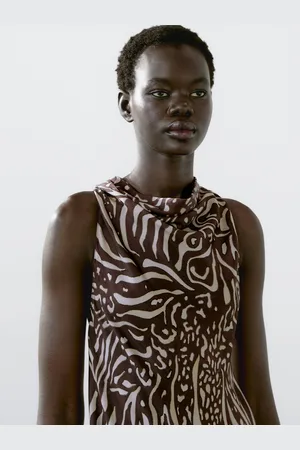 Massimo Dutti Vestido Midi Estampado Fluido