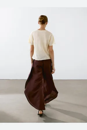 Massimo Dutti Camiseta Punto Calado Mezcla Lino