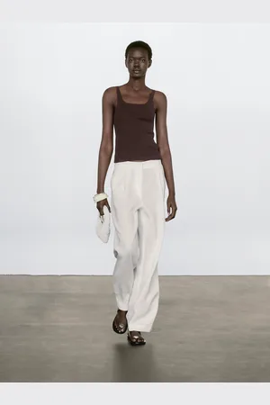 Massimo Dutti Top Punto Canalé 100% Algodón