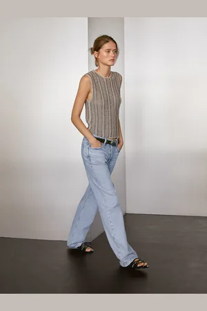 Massimo Dutti Top Punto Calado Mezcla Algodón