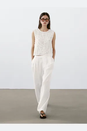 Massimo Dutti Pantalón Triple Pinza 100% Lino