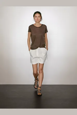 Massimo Dutti Camiseta Manga Corta 100% Lino