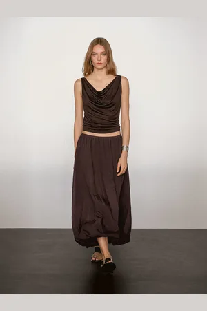 Massimo Dutti Top Fluido Cuello Drapeado