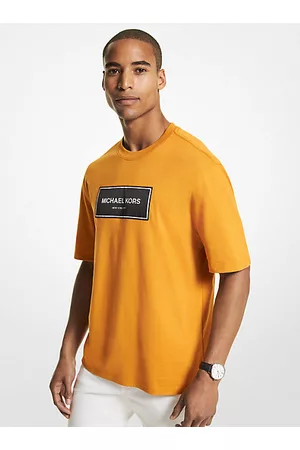 Michael Kors Hombre Camisetas - MKCamiseta de algodón con logotipo - Caléndula(Amarillo) - Michael Kors