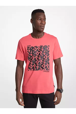 Michael Kors Hombre Camisetas - MKCamiseta gráfica de algodón con logotipo - Geranio(Rosa) - Michael Kors