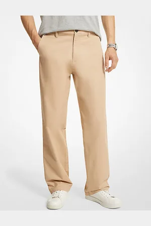 C.P. Company - Pantalón beige de satén elástico con bolsillo